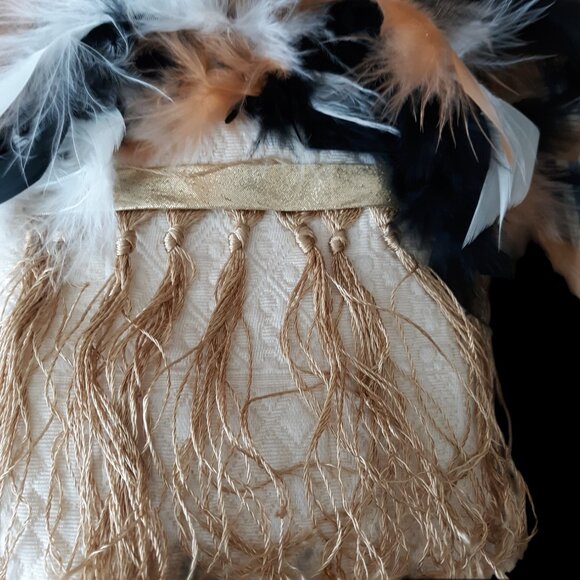 Stockings 2 Handcrafted Feathers Satin Curly Toes Fairy Boho Whimsical Christmas - Picture 7 of 7